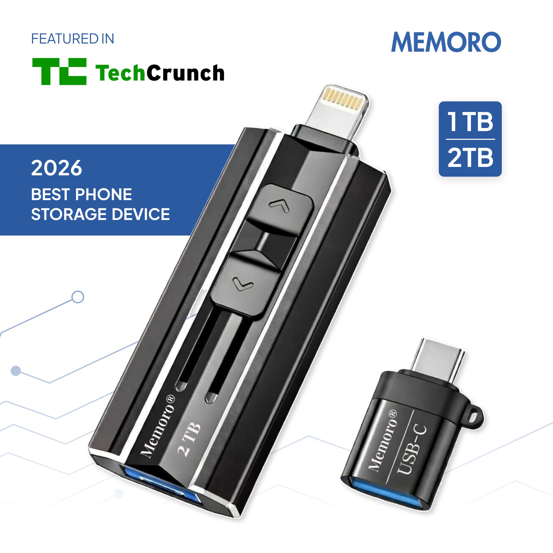 1TB 3-In-1 USB Flash Drive For iPhone Android PC