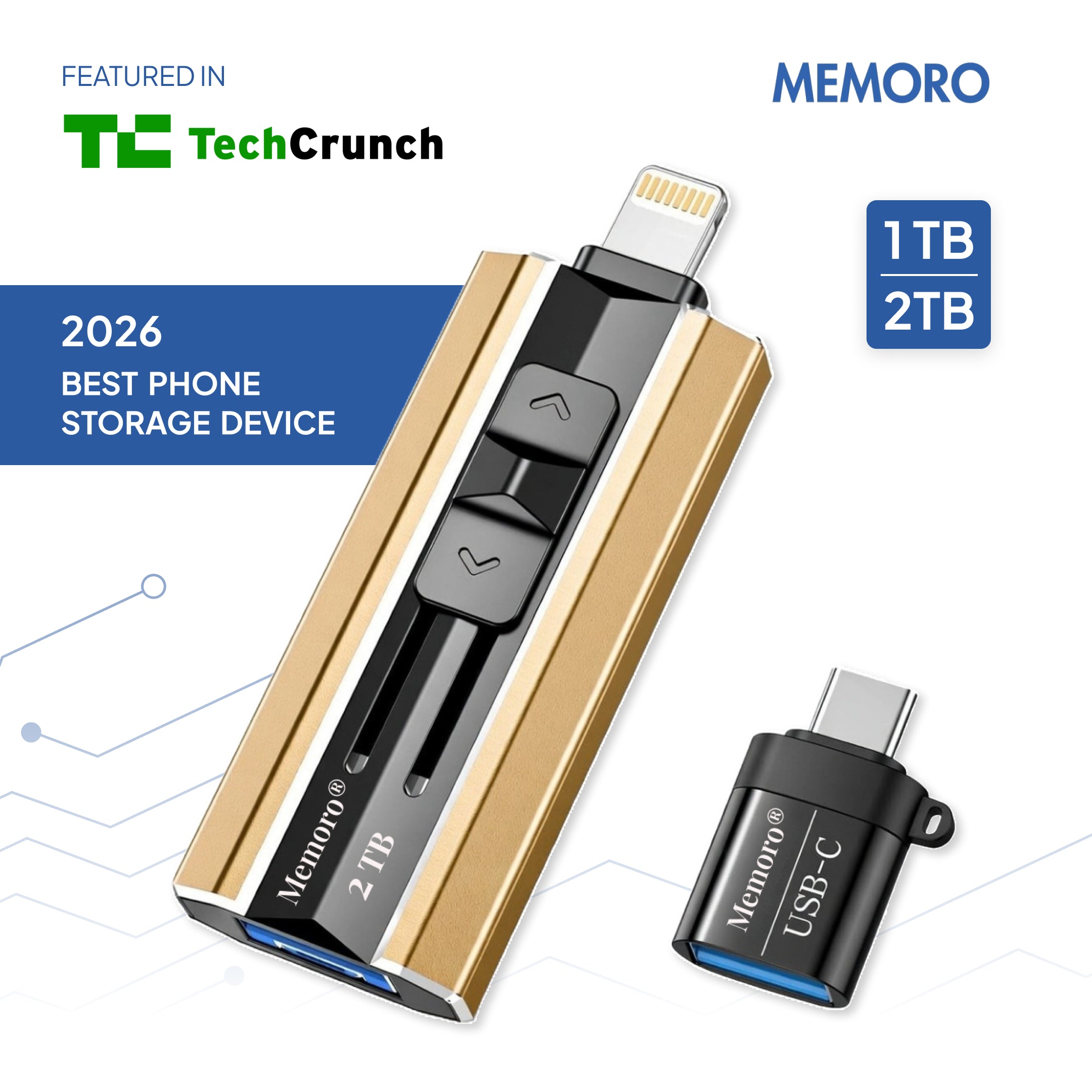 1TB 3-In-1 USB Flash Drive For iPhone Android PC