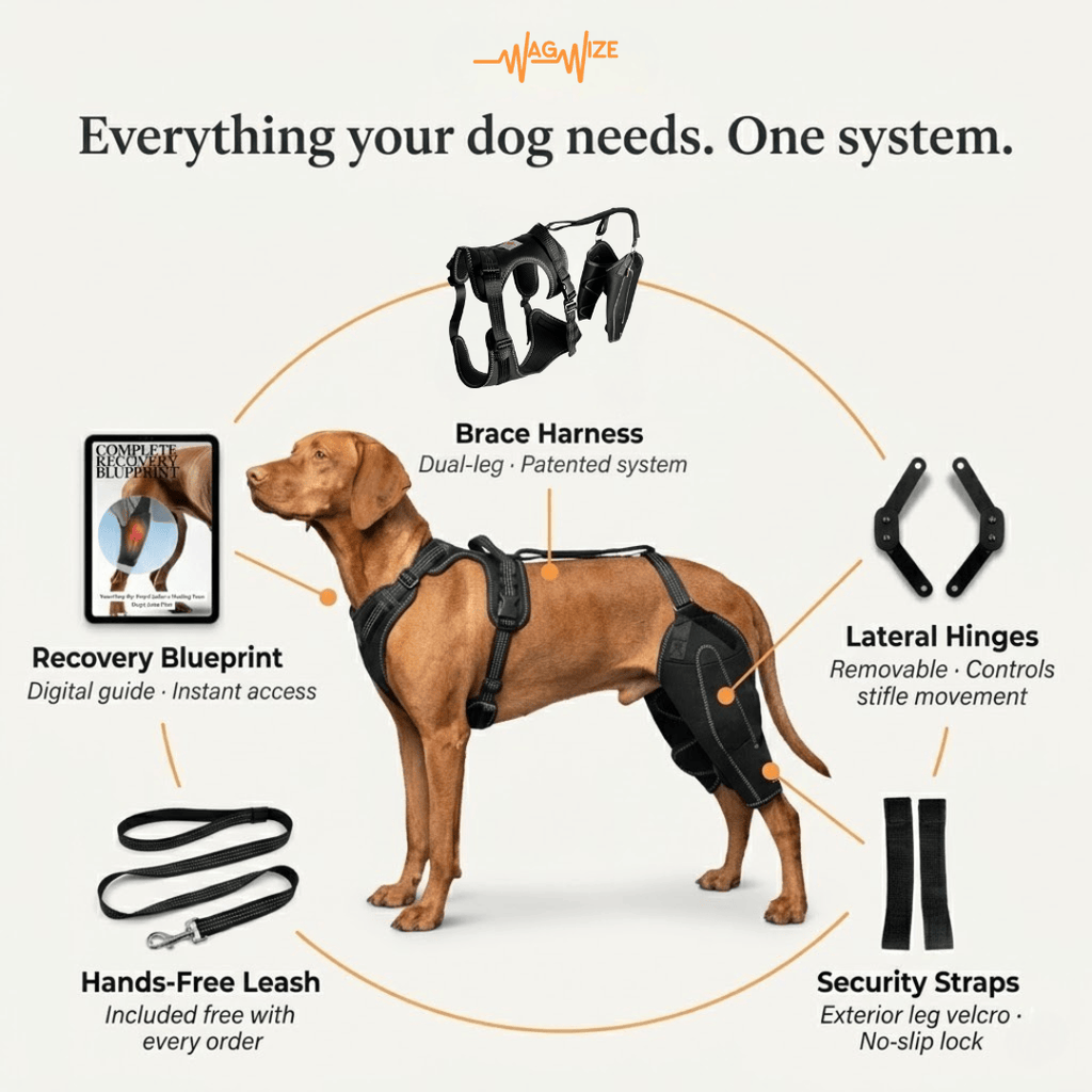 Dual-Leg Hinged Knee Support Harness for Dogs