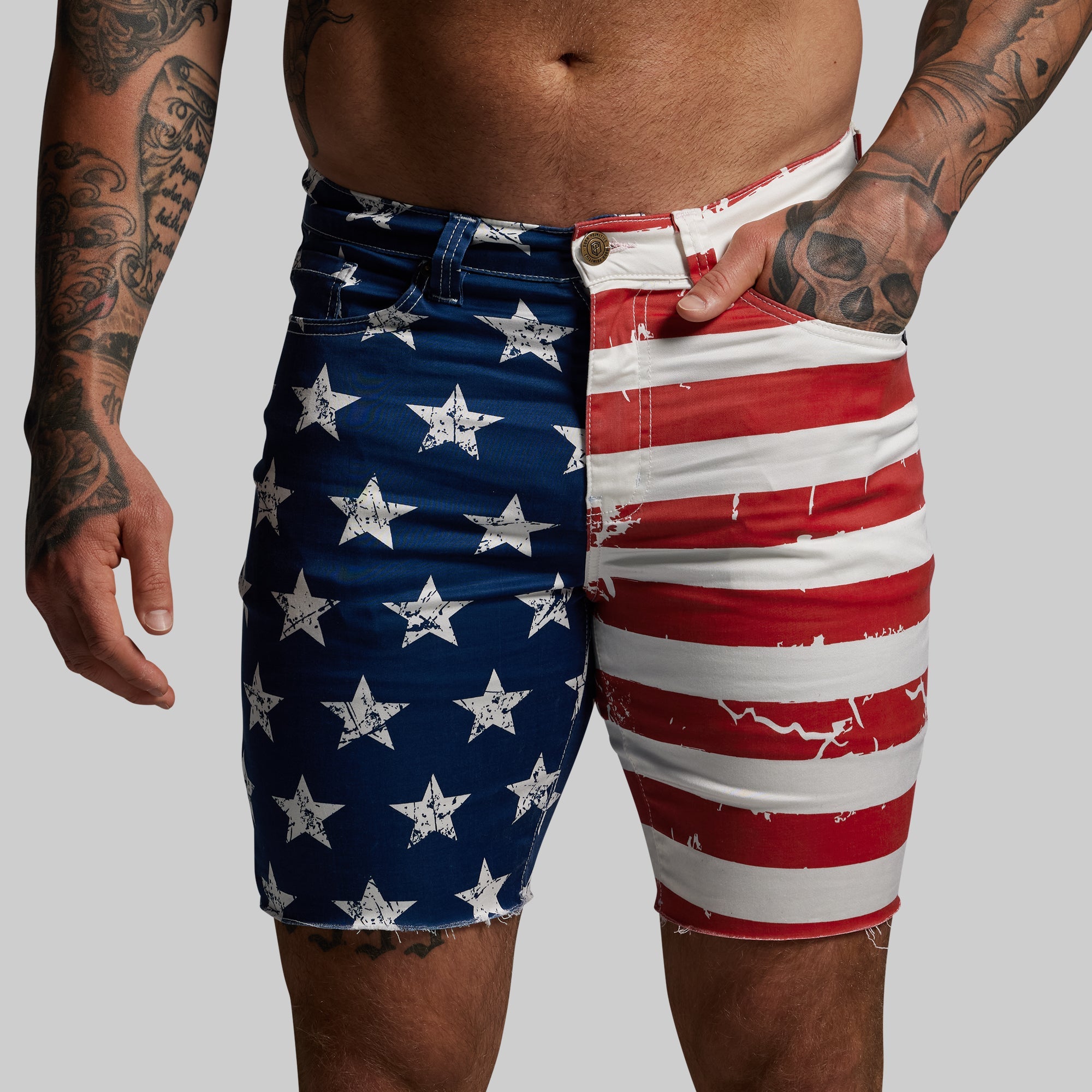 Flex Stretchy Jort 7" American Flag