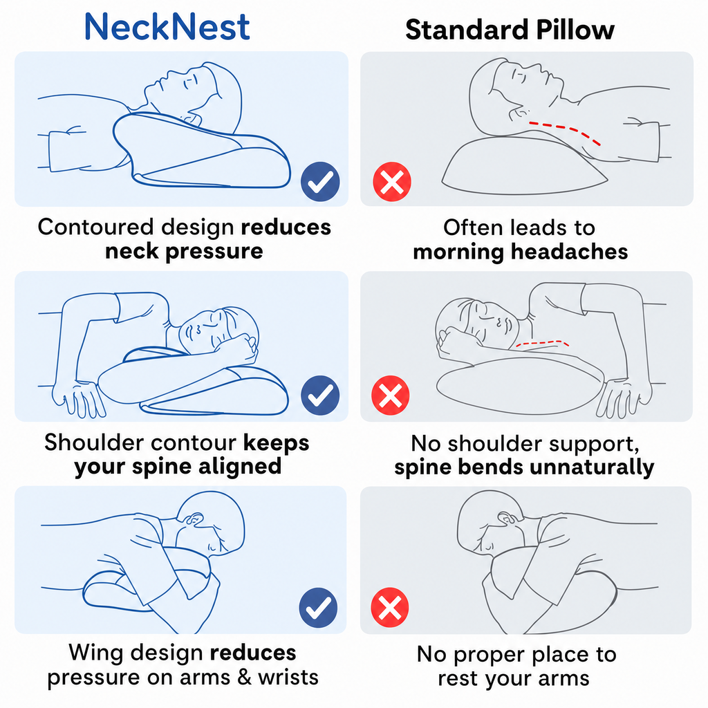 NeckNest Orthosleep PRO | Neck Support Sleep Pillow
