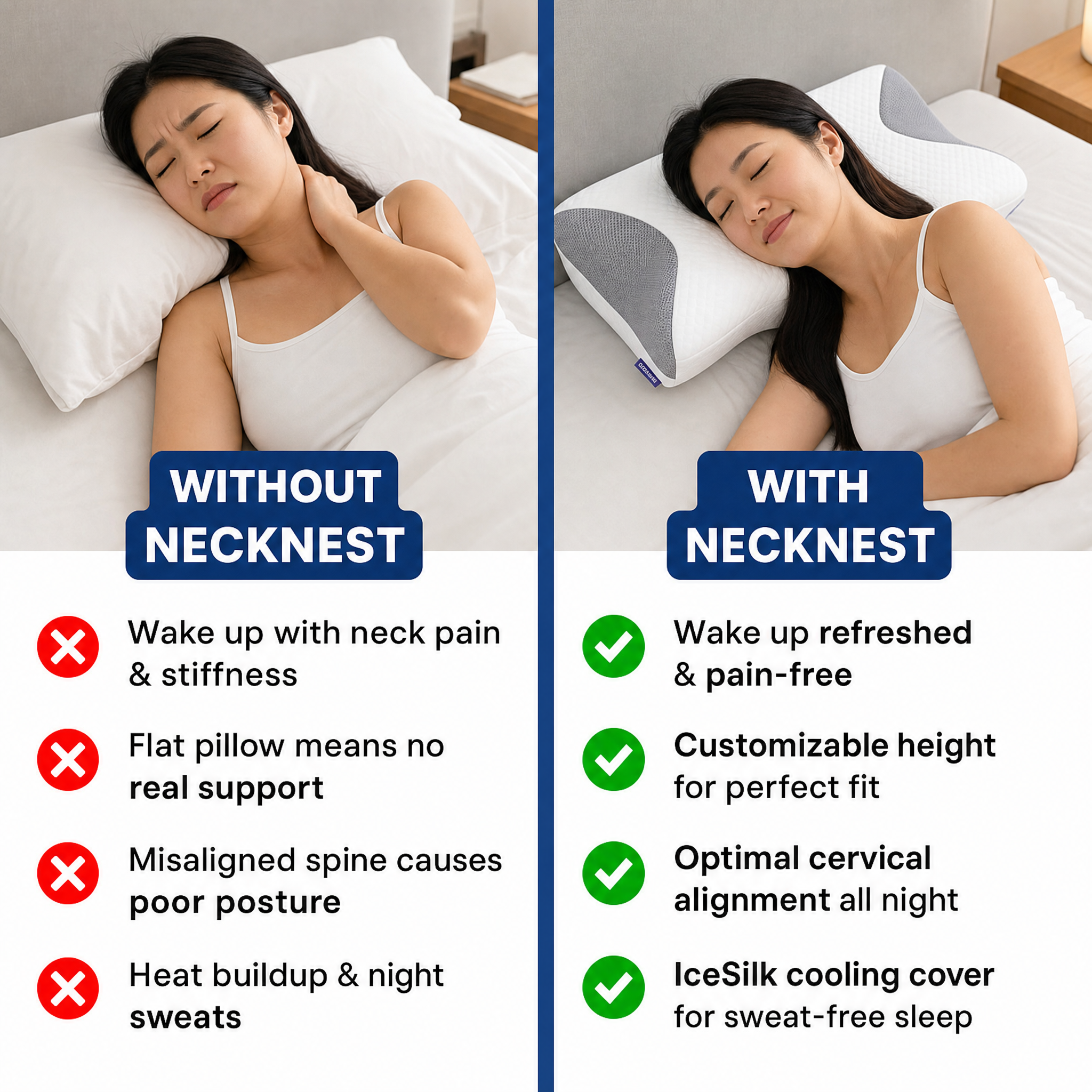 NeckNest Orthosleep PRO | Neck Support Sleep Pillow