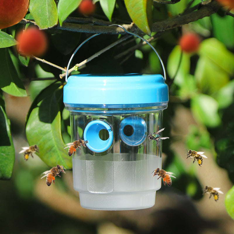 Solar-Powered Hanging Wasp Trap With Dual Entry Tunnels