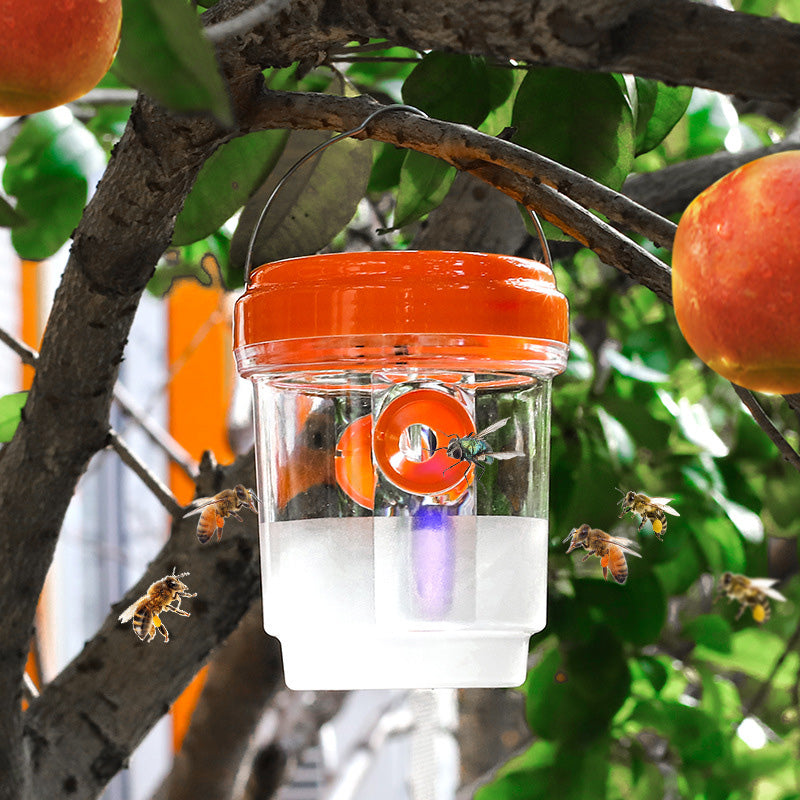 Solar-Powered Hanging Wasp Trap With Dual Entry Tunnels